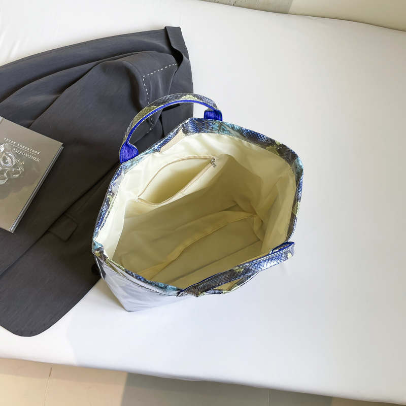 Women Trendy Tote Spring Handbag Snakeskin Shoulder Bag