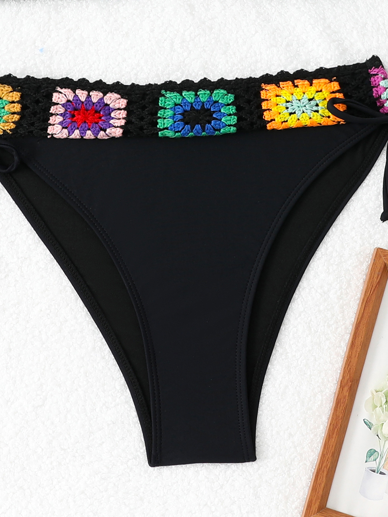 Bikini Set Embroidered Halter Tie-Back Swimsuit for Women