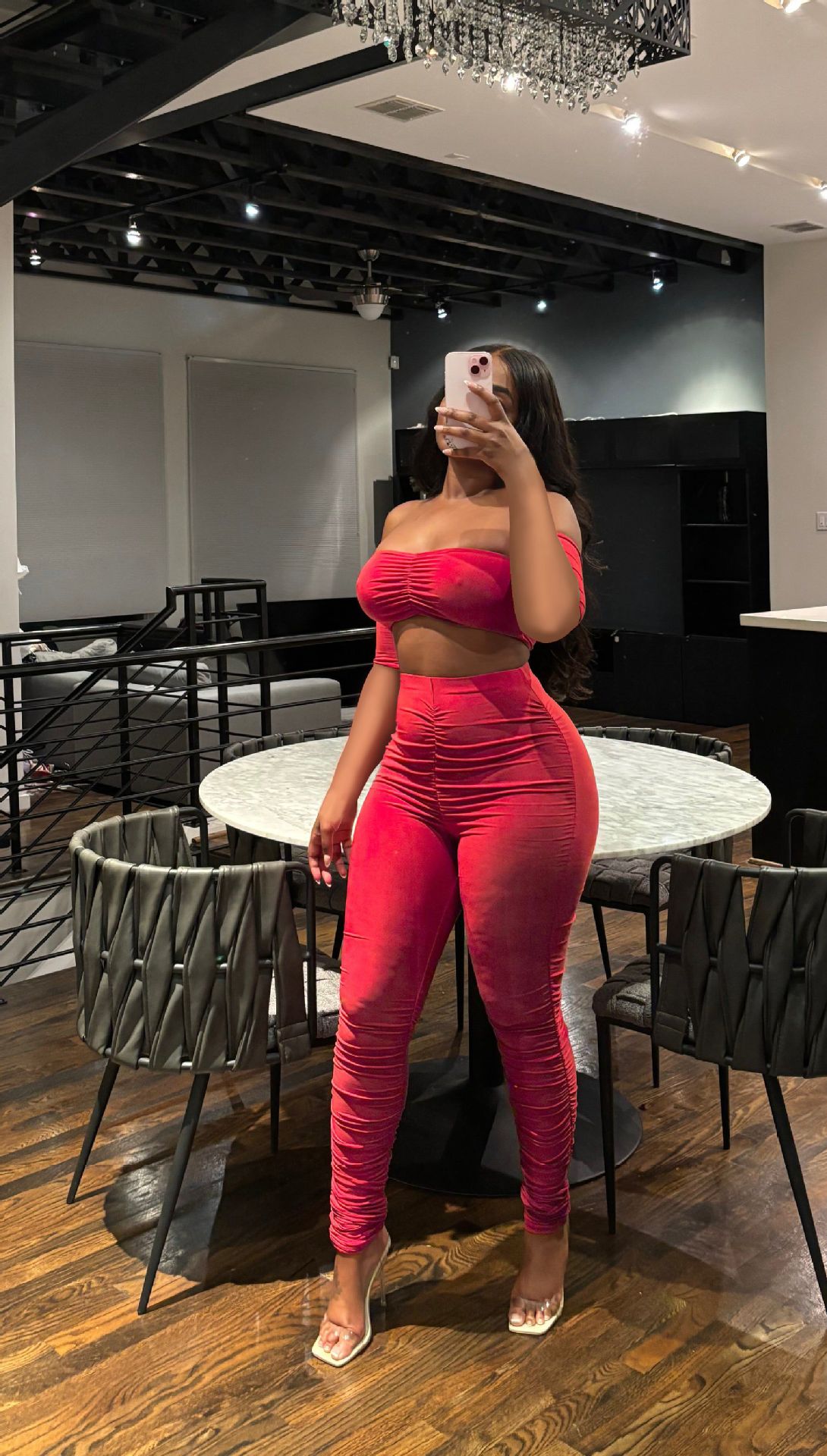 Women Sexy Backless Strapless Solid Top and Pants Two Piece Set