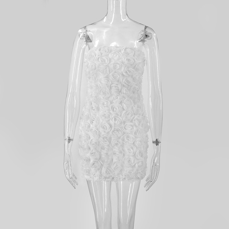 Women Sexy Floral Strapless Bodycon Dress