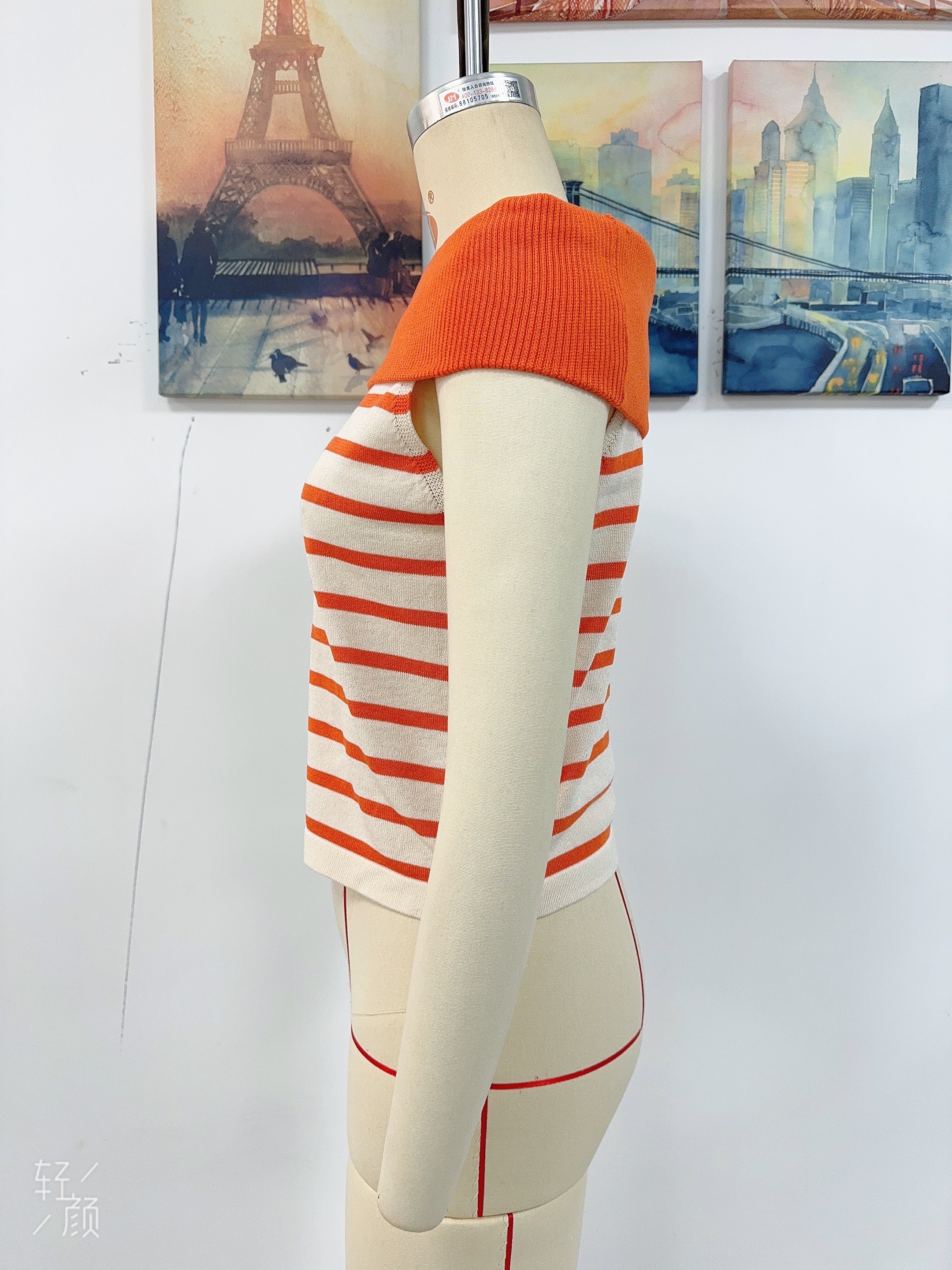 Spring/Summer Women's Fashion Long-Sleeve Striped Off-Shoulder Knit Top