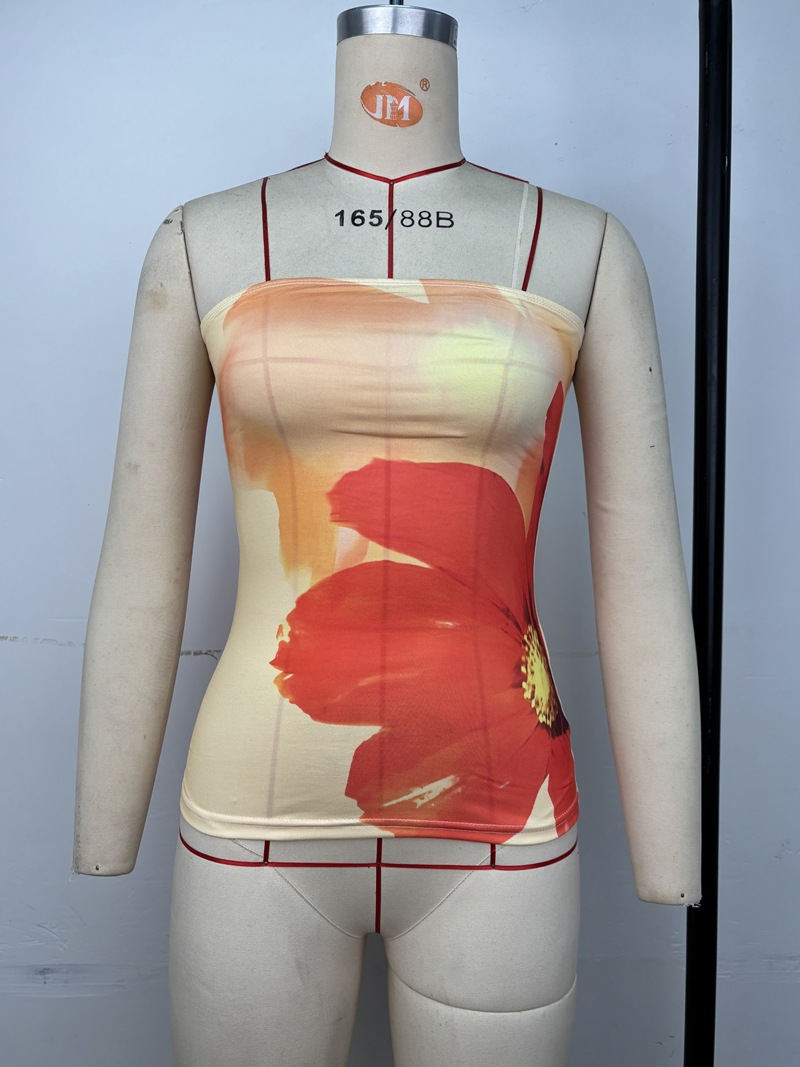 Printed Strapless Women's Summer Sexy Camisole Top