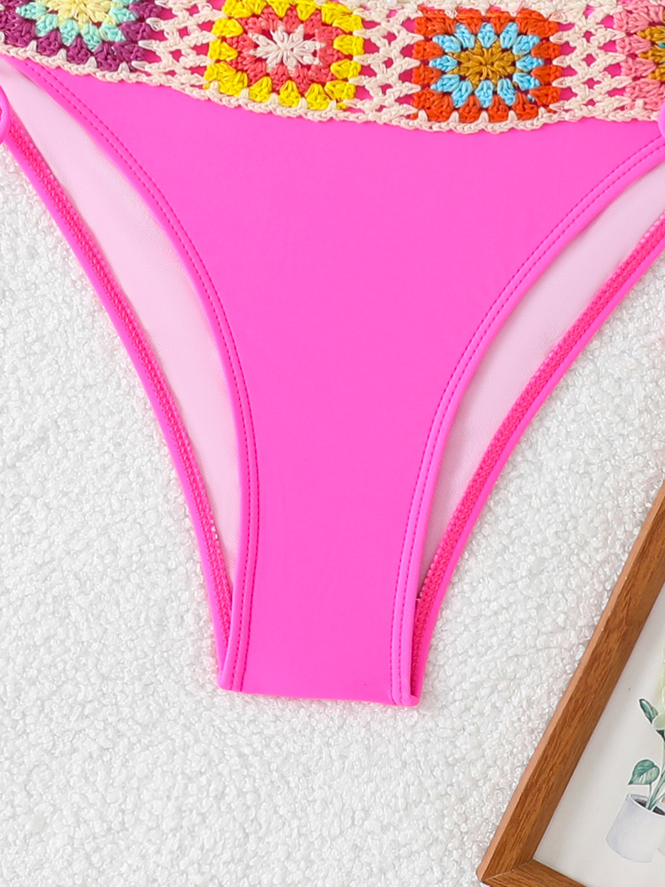 Bikini Set Embroidered Halter Tie-Back Swimsuit for Women