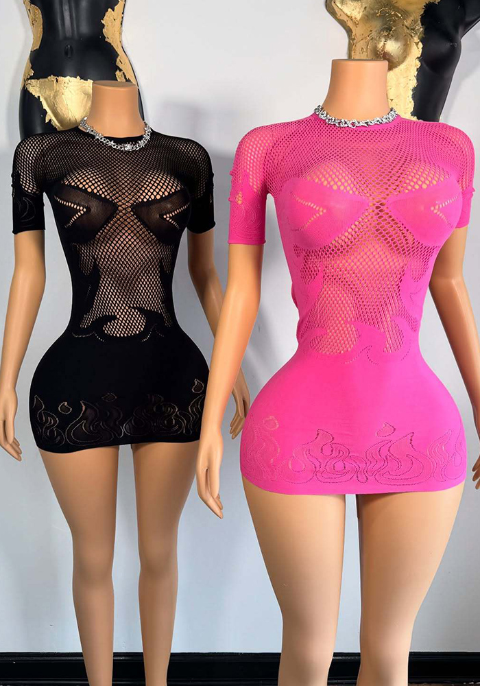 Women See-Through Sexy Fishnet Sexy Bodycon Dress