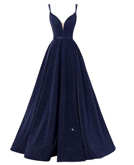 Women Formal Party V-Neck Sequined Strapless Party Bridesmaid Formal Party Evening Dress