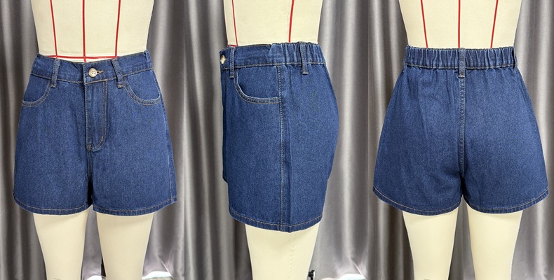 Spring/Summer Fashion Sleeveless Slim Waist Vest High-Waist Loose Denim Shorts Set