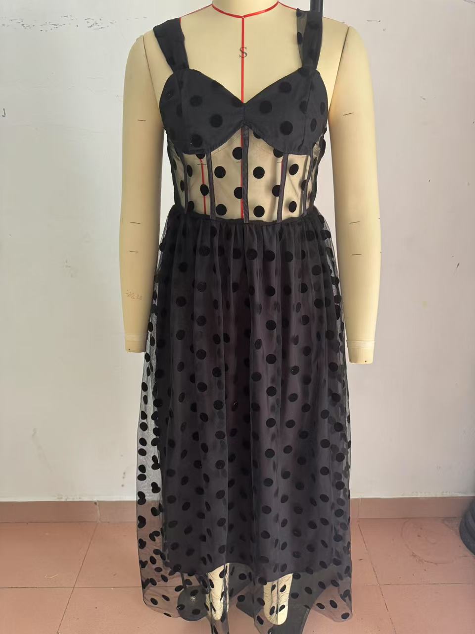 Sexy Mesh Zipper Gowns Casual Loose A-line Party Dress